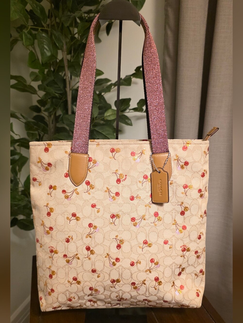 Coach Outline Signature Cherry Print Tote style number F30604
